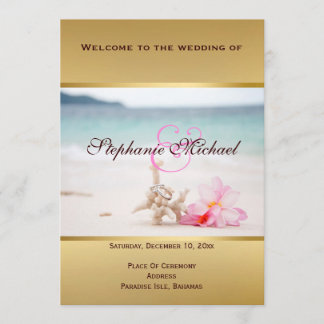 Wedding Rings On The Beach Program Card