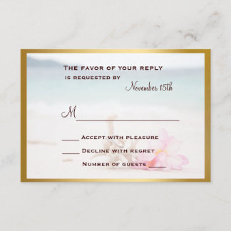 Wedding Rings On The Beach RSVP Card