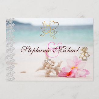 Wedding Rings On The Beach Wedding Invitation