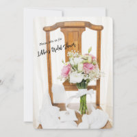 Wedding Rings On White Pillow Bridal Shower Invite