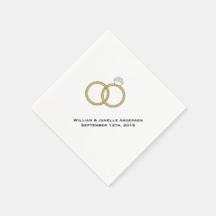 Wedding Rings Personalised Paper Napkins