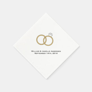 Wedding Rings Personalised Paper Napkins