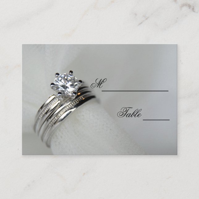 Wedding Rings Place Card (Front)