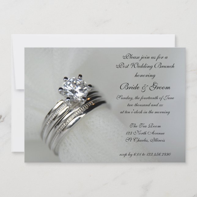 Wedding Rings Post Marriage Brunch Invitation (Front)