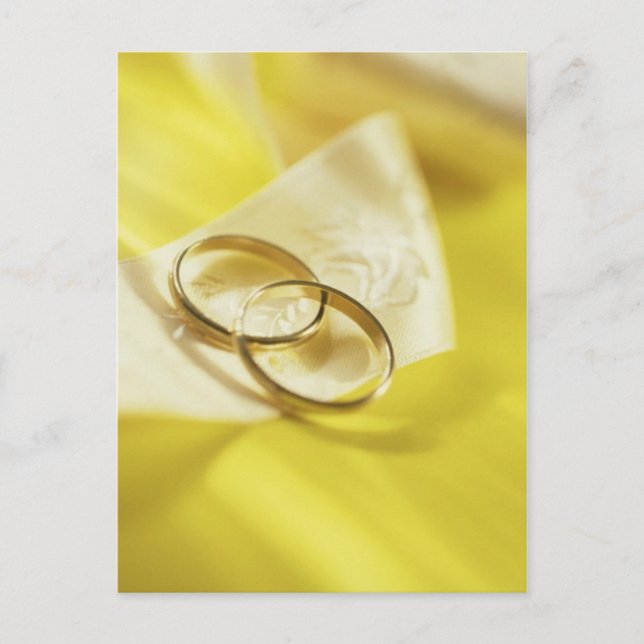 Wedding Rings Ribbon Postcard (Front)