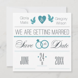 Wedding Rings Save the Date Announcement