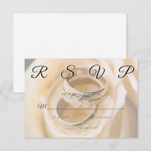 Wedding Rings Simple Elegant Minimalist RSVP Card 