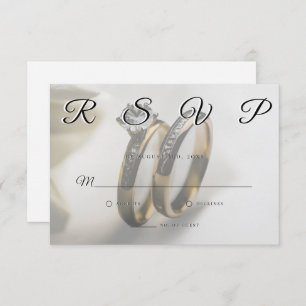 Wedding Rings Simple Elegant Minimalist RSVP Card