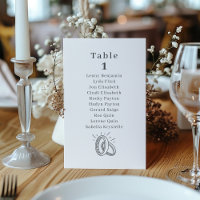 Wedding rings Table Number Seating Chart