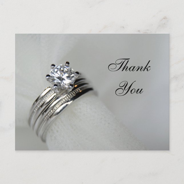 Wedding Rings Thank You Postcard (Front)
