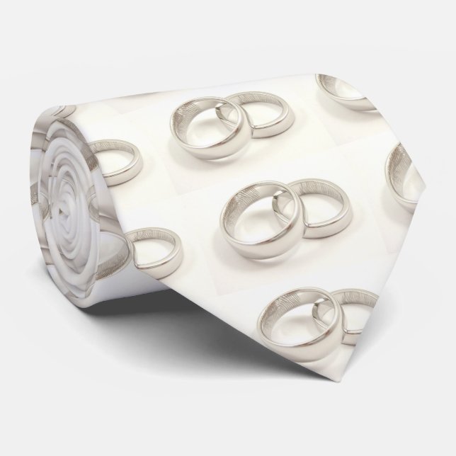 "WEDDING RINGS" TIE FOR GROOM AND OR USHERS (Rolled)