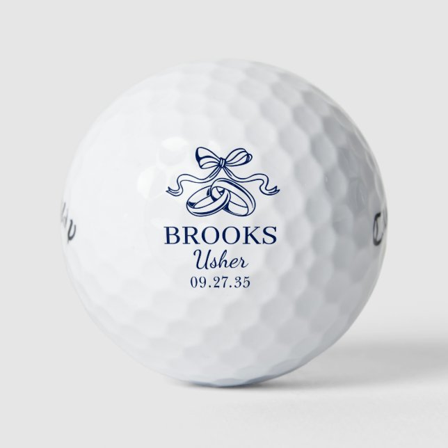 Wedding Rings Usher Golf Balls (Front)