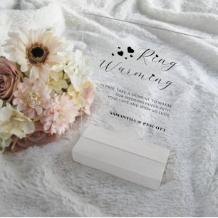 Wedding Rings Warming Ceremony  Acrylic Sign