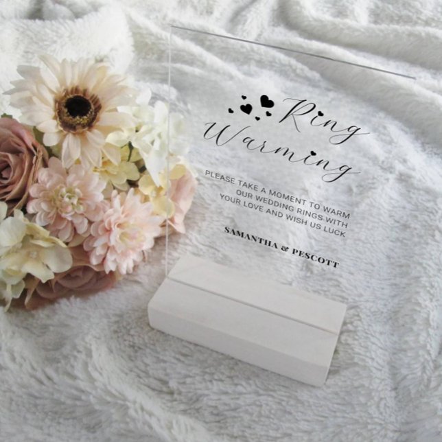 Wedding Rings Warming Ceremony  Acrylic Sign (Creator Uploaded)