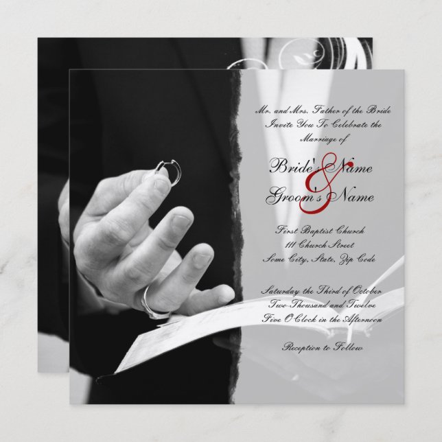 Wedding Rings Wedding+invitation Invitation (Front/Back)