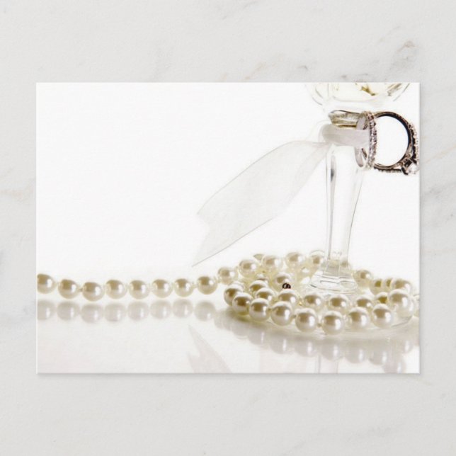 Wedding Rings Wedding Pearls Postcard (Front)