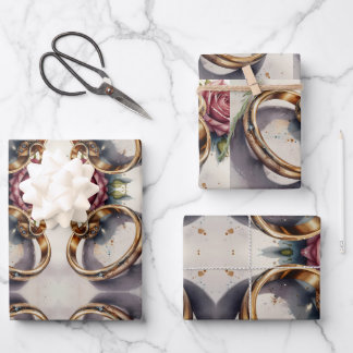 Wedding Rings Wrapping Paper Sheet