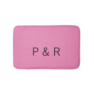 Wedding romantic partner add couple initial letter bath mat