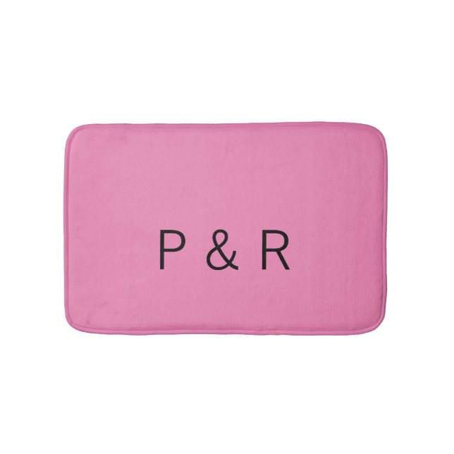 Wedding romantic partner add couple initial letter bath mat (Front)