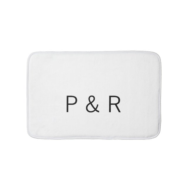 Wedding romantic partner add couple initial letter bath mat (Front)