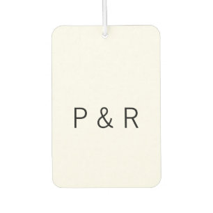 Wedding romantic partner add couple initial letter car air freshener