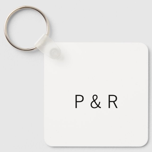 Wedding romantic partner add couple initial letter key ring (Front)