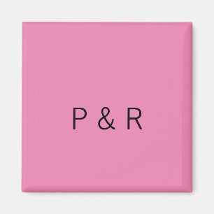Wedding romantic partner add couple initial letter magnet