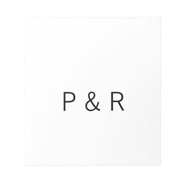 Wedding romantic partner add couple initial letter notepad (Front)