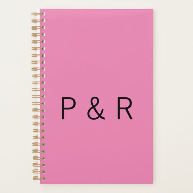 Wedding romantic partner add couple initial letter planner (Front)