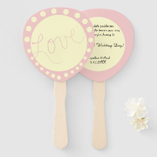 Wedding Rose Cream Polka Dots Personalised Hand Fan