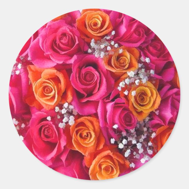 Wedding Rose Envelope Seal Stickers (Front)