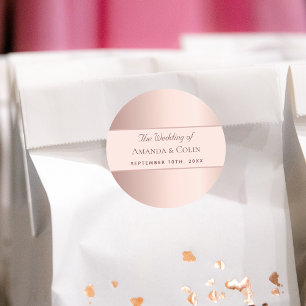Wedding rose gold thank you elegant modern classic round sticker