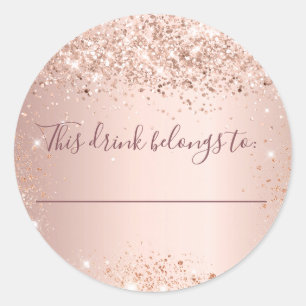 Wedding rose gold this drink belongs to classic round sticker