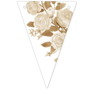 Wedding Rose Monogram bunting banner