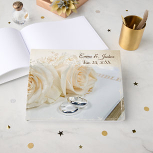 Wedding Roses and Rings Guest Book