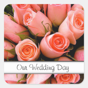 Wedding Roses Envelope Seal Stickers Template
