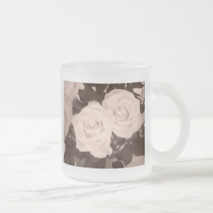 Wedding Roses Frosted Glass Coffee Mug