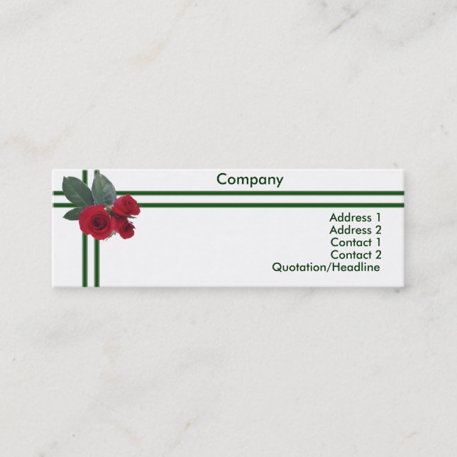 Wedding Roses Profile Card (Front)