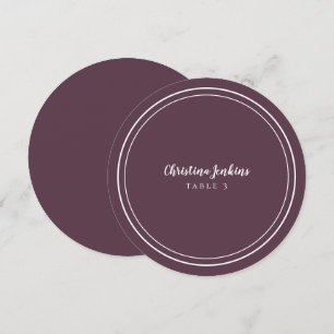 Wedding Round Custom Guest Purple Table Place Card