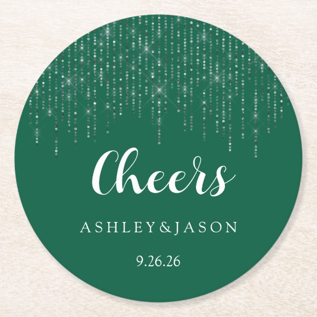Wedding  round paper coaster (Front)