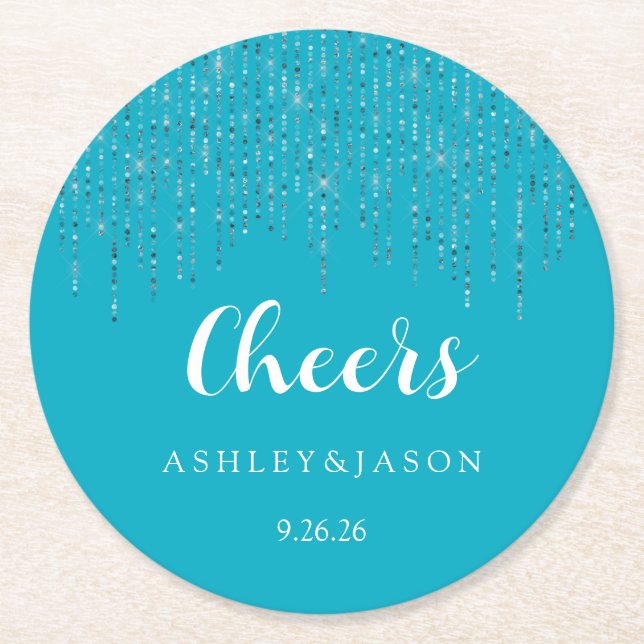 Wedding  round paper coaster (Front)