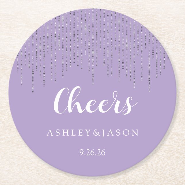 Wedding  round paper coaster (Front)