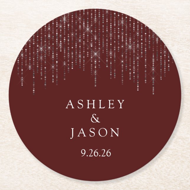 Wedding  round paper coaster (Front)