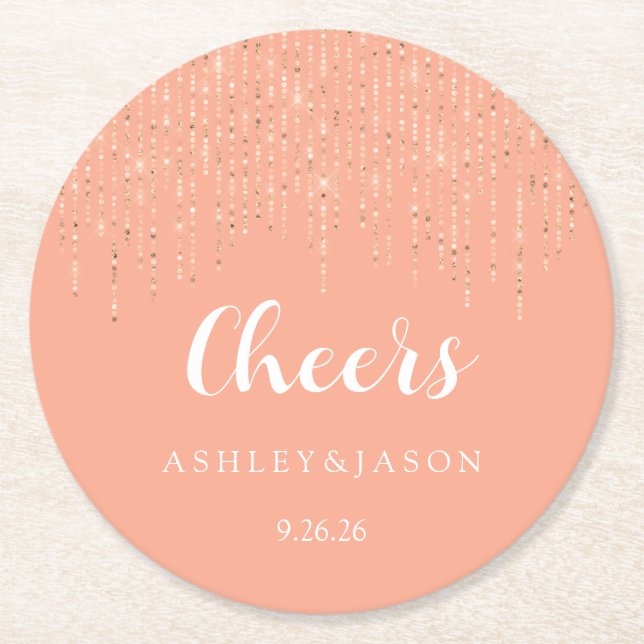 Wedding  round paper coaster (Front)