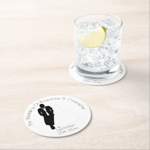 Wedding Round Paper Coaster Bride Groom