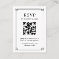 Wedding RSVP and QR Code | Black and White