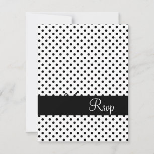 Wedding RSVP Back Polka Dots Monogram Names Card