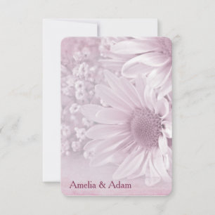 wedding RSVP blush daisy bouquet Card