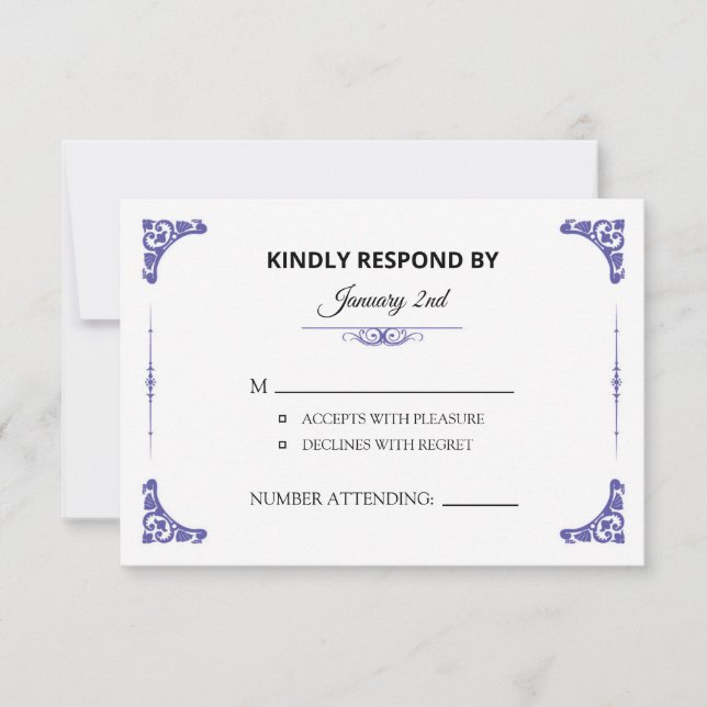 Wedding RSVP Card (Front)