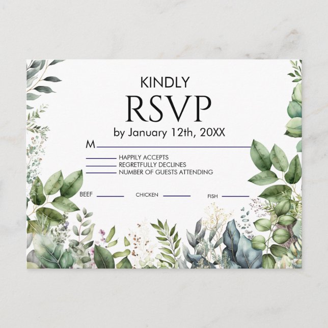  Wedding RSVP Card (Front)